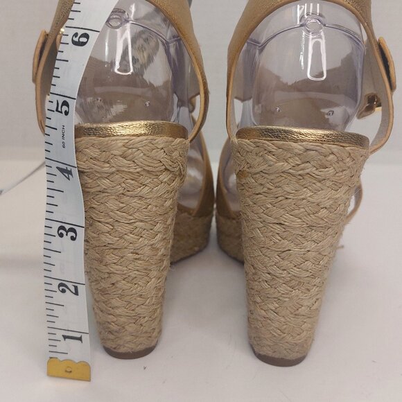 Michael by Michael Kors Giovanna Espadrille Wedge, Pale Gold Women's Size 8M - Picture 4 of 11